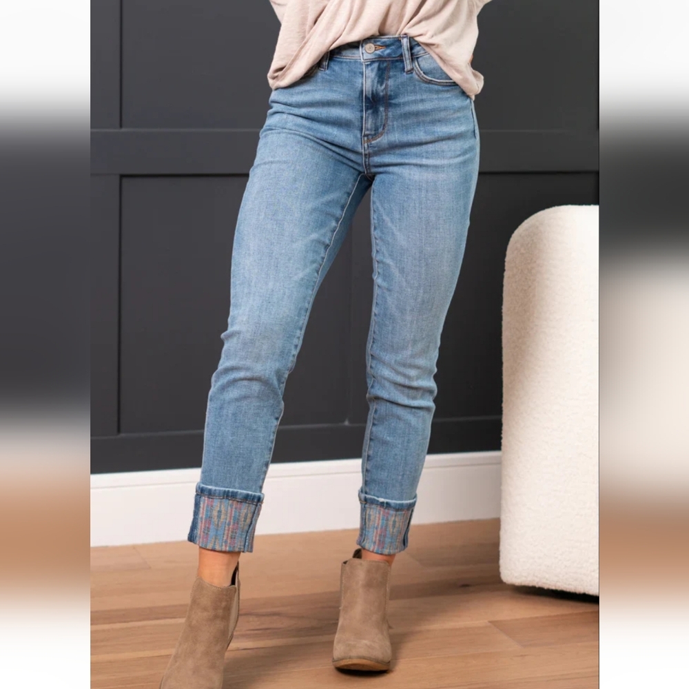 Judy Blue Light Blue Cuffed Jeans